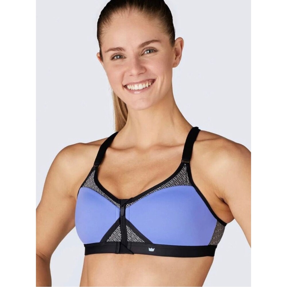 SHEFIT Exhilarate Women’s Medium Sports Bra Blue Athleisure Adjustable